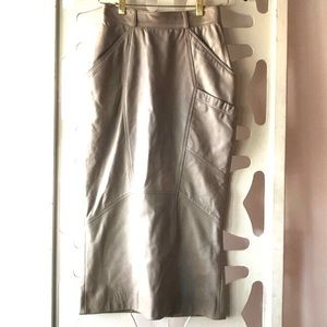 Gruno Et Chardin S.A. Leather High Waisted Skirt